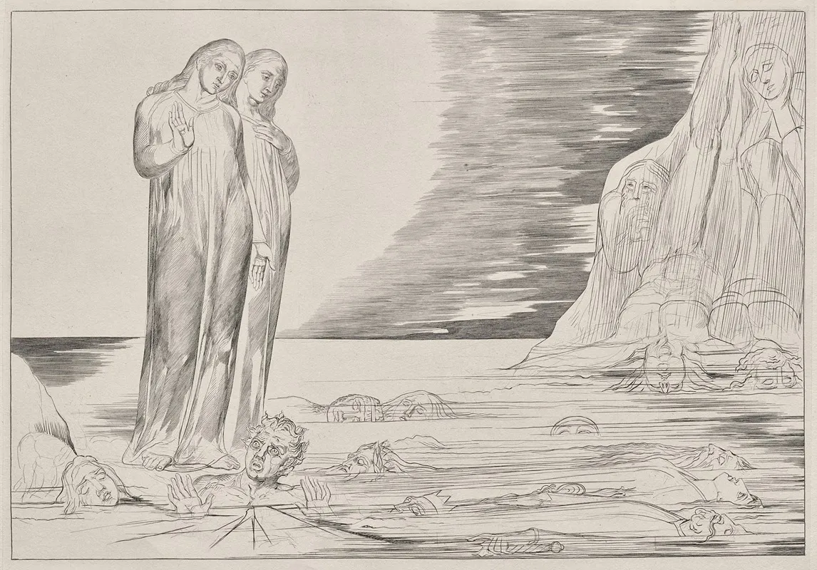 The Circle Of The Traitors Dantes Foot Strriking Bocca Degli Abbate From Dantes Inferno