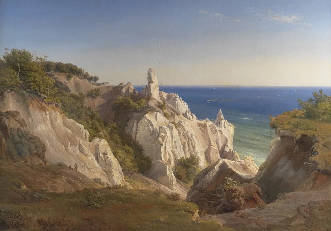 The Cliffs Of The Island Of Mon by Louis Gurlitt - Canvas Print