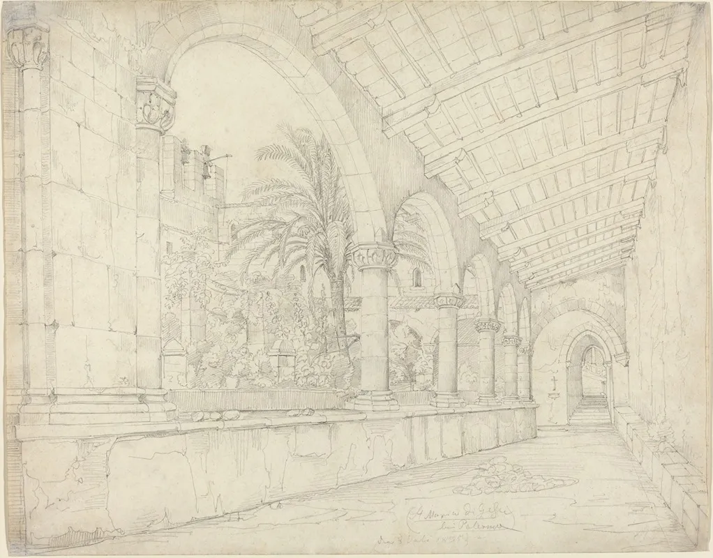 The Cloister Of Santa Maria Di Gesu At Palermo