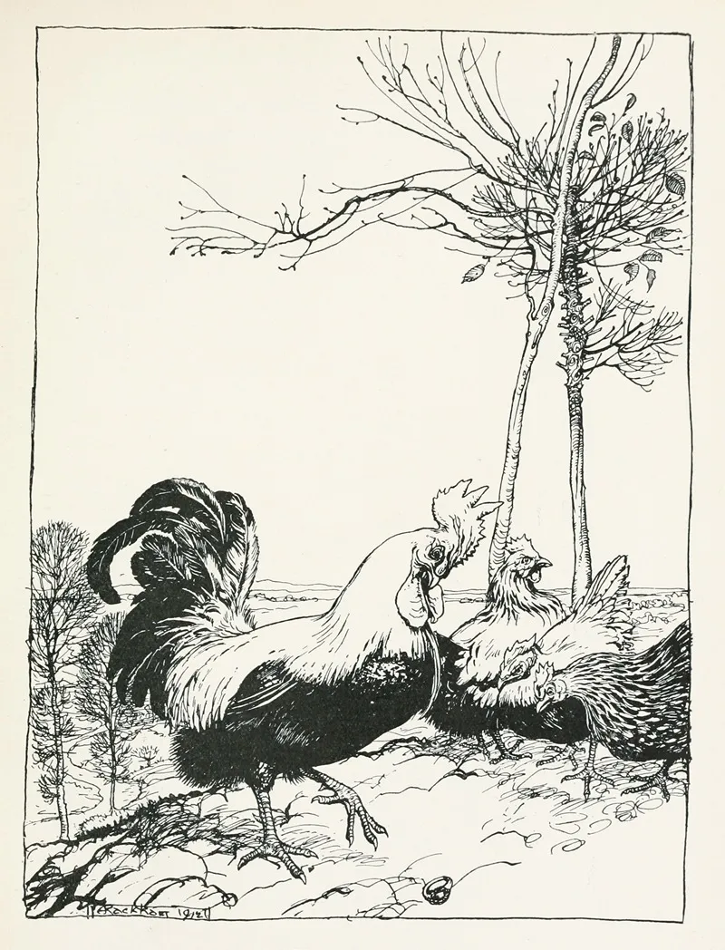 The Cock And The Jewel by Arthur Rackham - Canvas Print