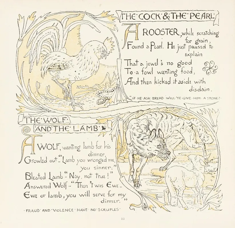 The Cock And The Pearl The Wolf And The Lamb