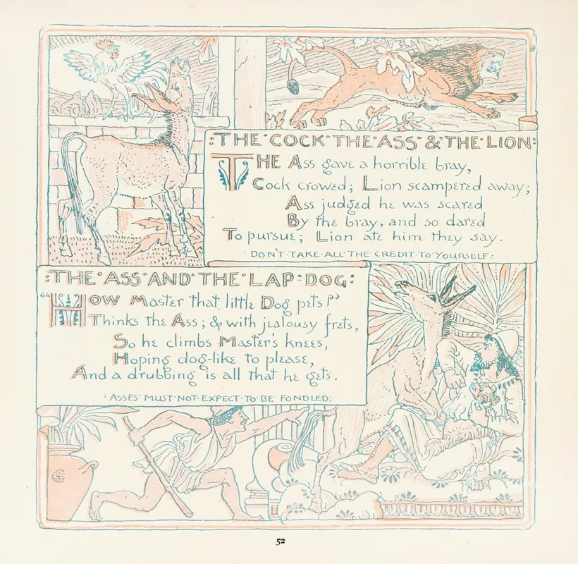 The Cock The Ass And The Lion The Ass And The Lapdog