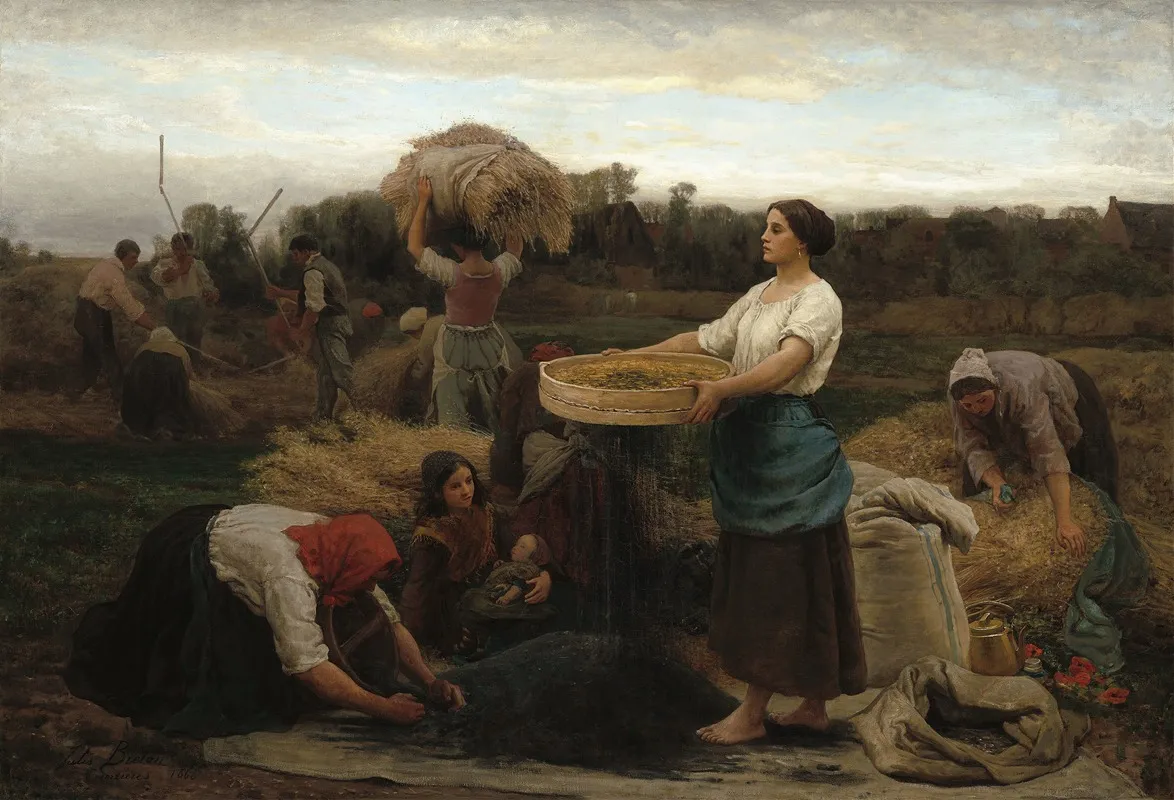 The Colza Harvesting Rapeseed by Jules Breton - Canvas Print