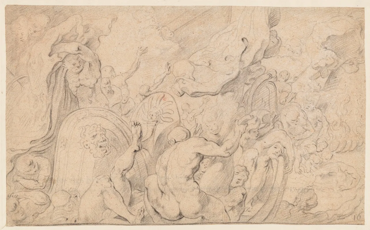 The Companions Of Ulysses Opening The Bag Of Winds by Theodoor van Thulden - Canvas Print