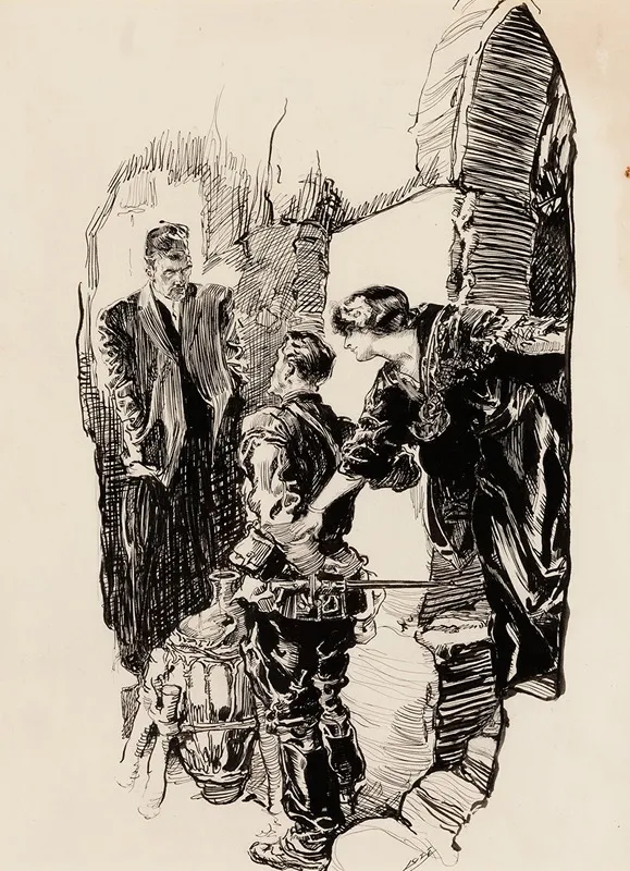 The Confrontation 2 by Joseph Clement Coll - Canvas Print
