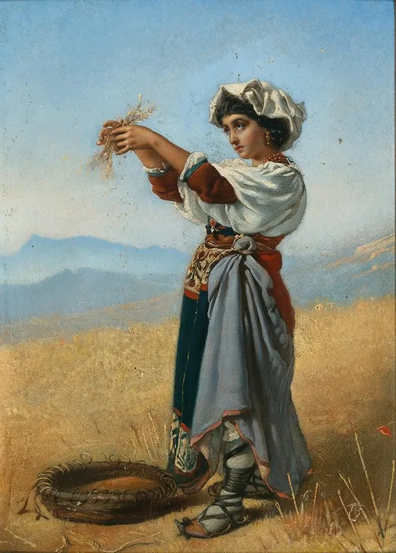 The Corn Gatherer by Anton Romako - Canvas Print