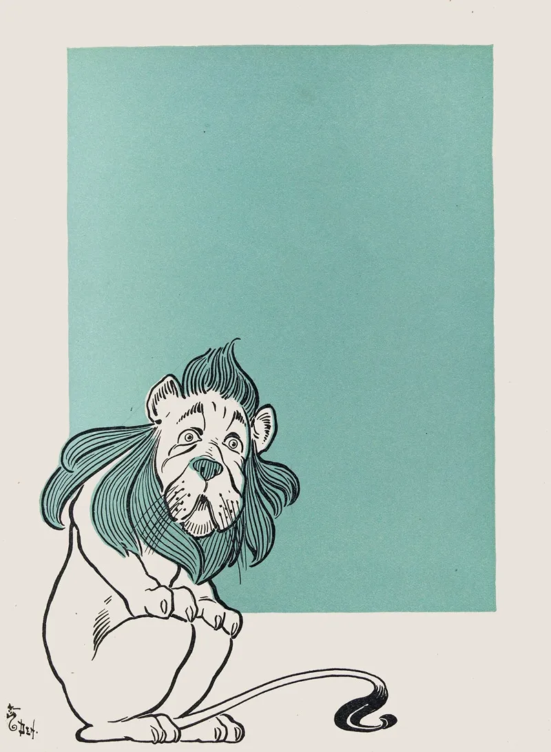 The Cowardly Lion by William Wallace Denslow - Canvas Print