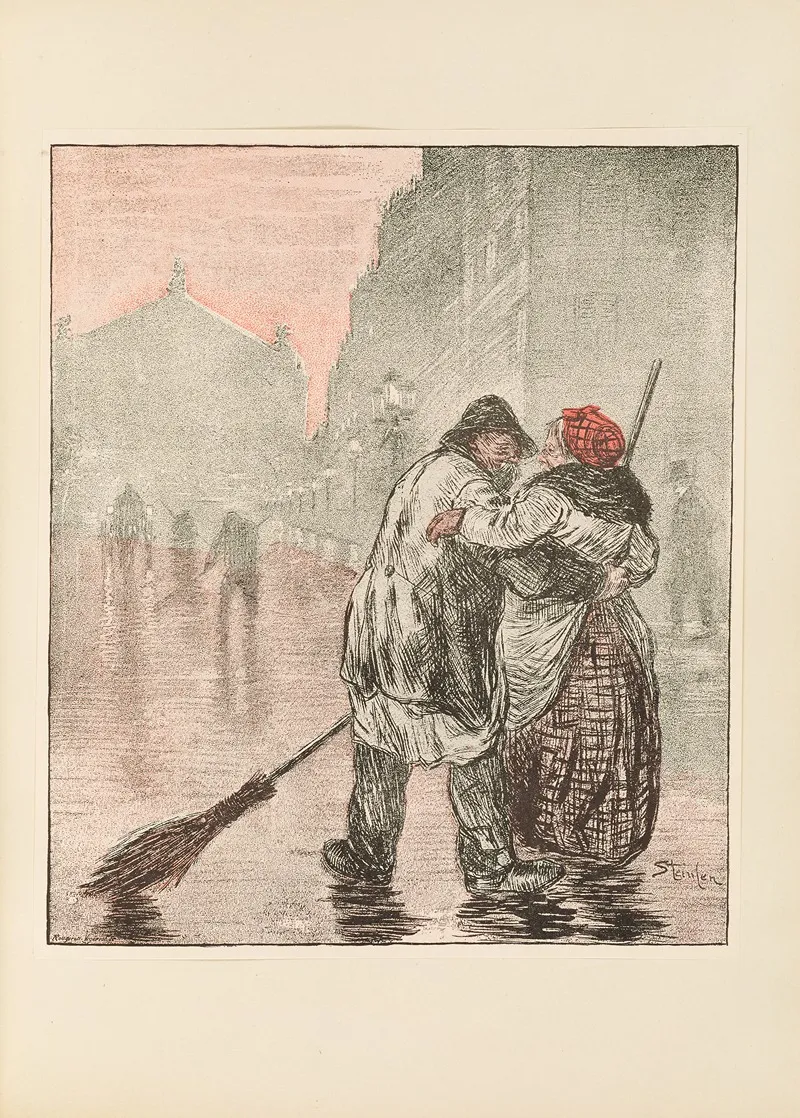 The Crossing Sweepers by Théophile Alexandre Steinlen - Canvas Print