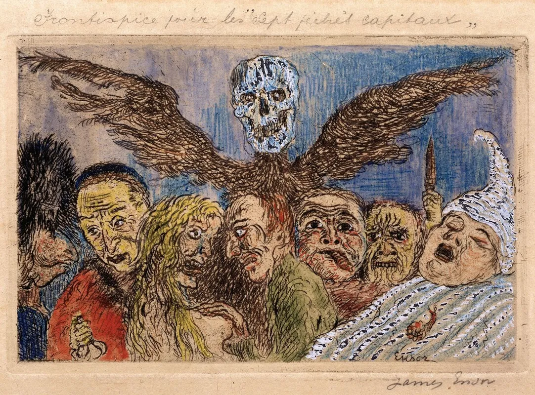 The Deadly Sins Dominated By Death by James Ensor - Canvas Print