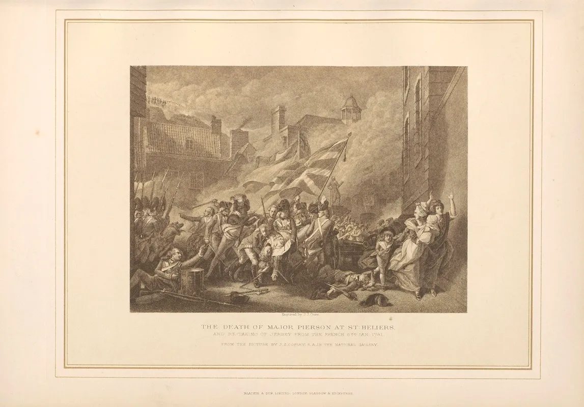 The Death Of Major Pierson At St Heliers Jersey John Singleton Copely by Thomas Archer - Canvas Print