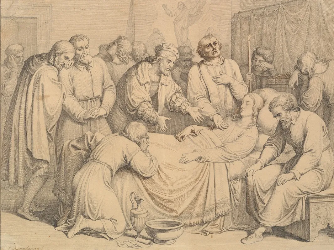 The Death Of Raphael by Johannes Riepenhausen - Canvas Print