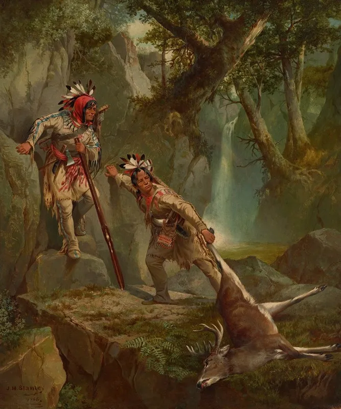 The Deer Slayers by John Mix Stanley - Canvas Print
