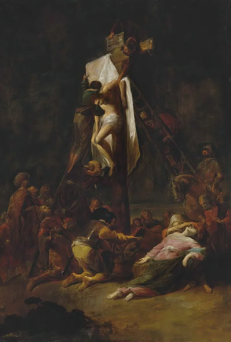 The Descent From The Cross 11 by Leonaert Bramer - Canvas Print