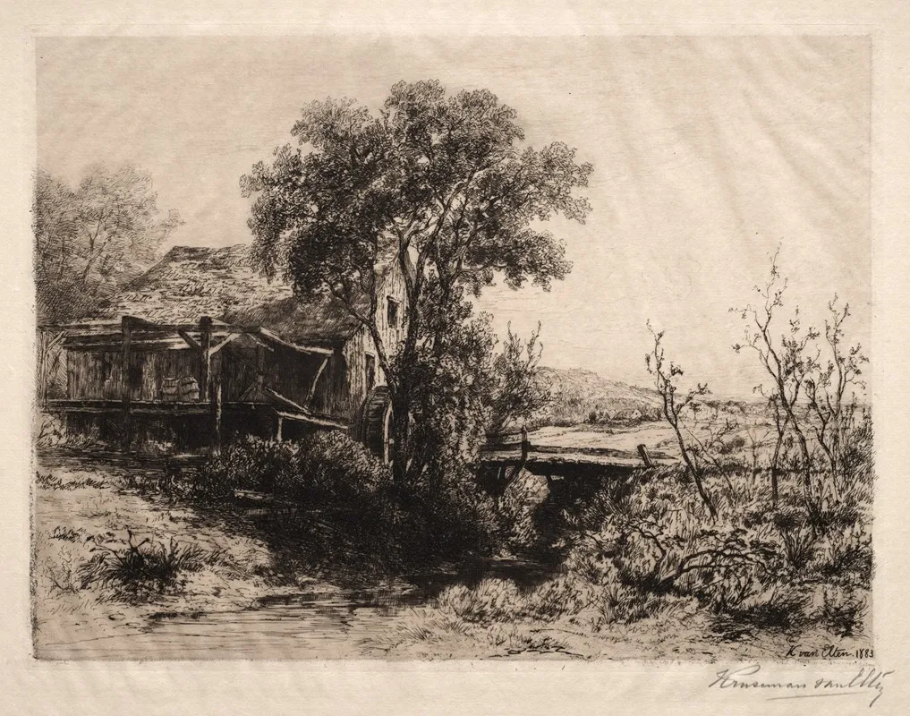 The Deserted Mill by Hendrik Dirk Kruseman van Elten - Canvas Print