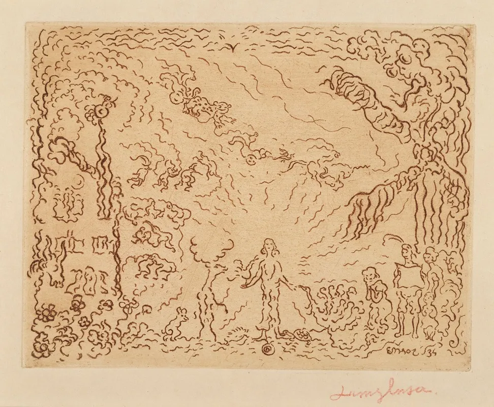 The Devil And The Windmill by James Ensor - Canvas Print