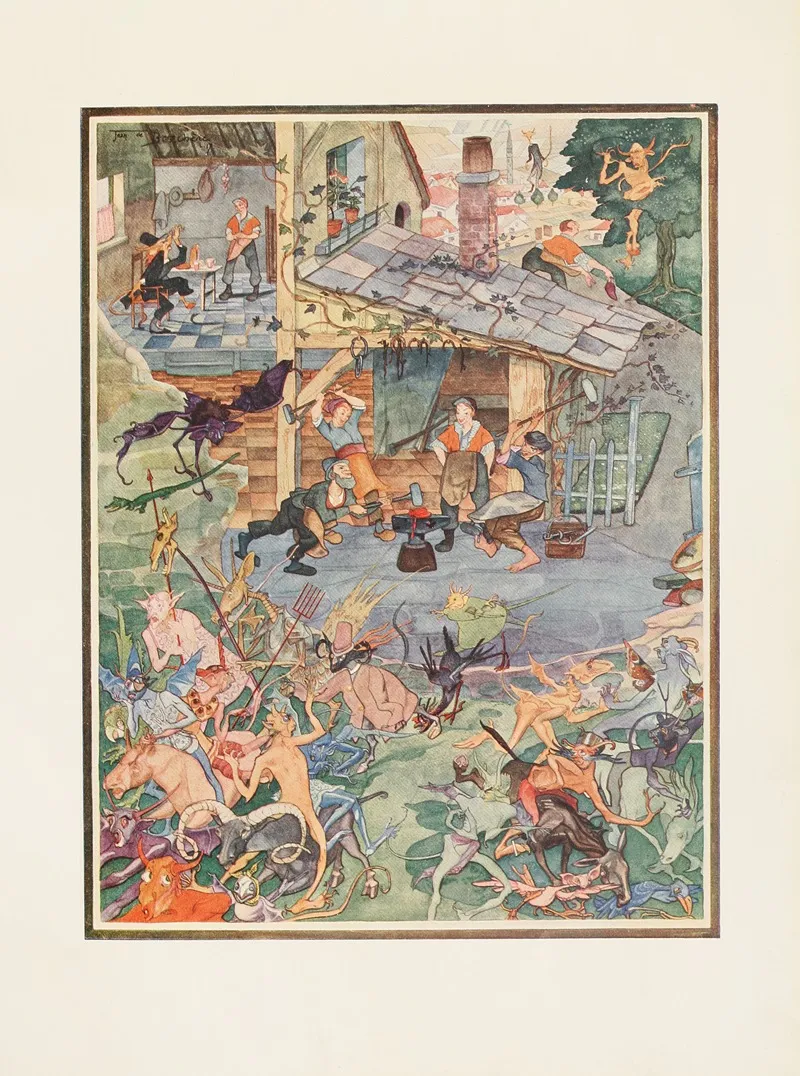 The Devil Beaten Three Times by Jean de Bosschère - Canvas Print