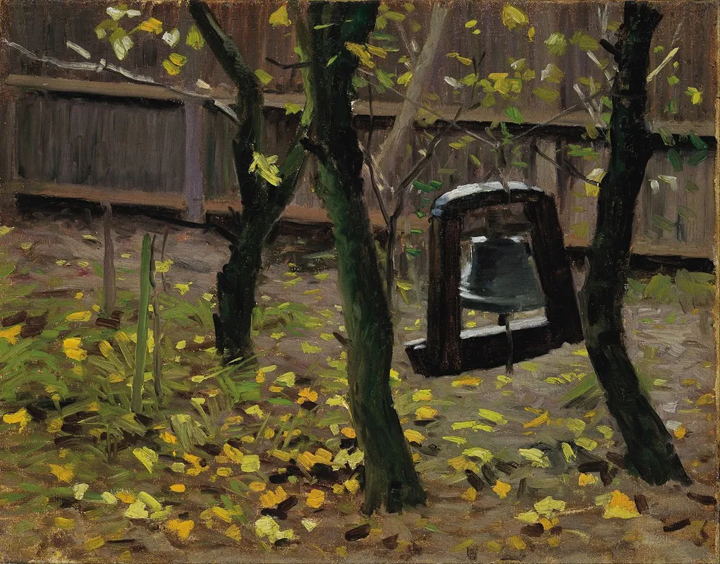 The Dinner Bell In The Garden At Brondums Hotel by Valdemar Schønheyder Møller - Canvas Print