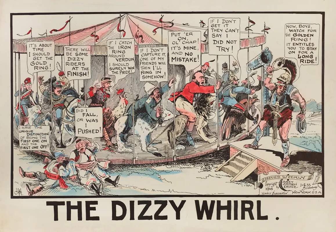The Dizzy Whirl by Carey Cartoon Service - Canvas Print