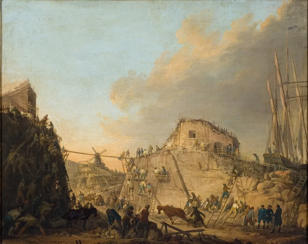 The Dock At Sveaborg by Elias Martin - Canvas Print