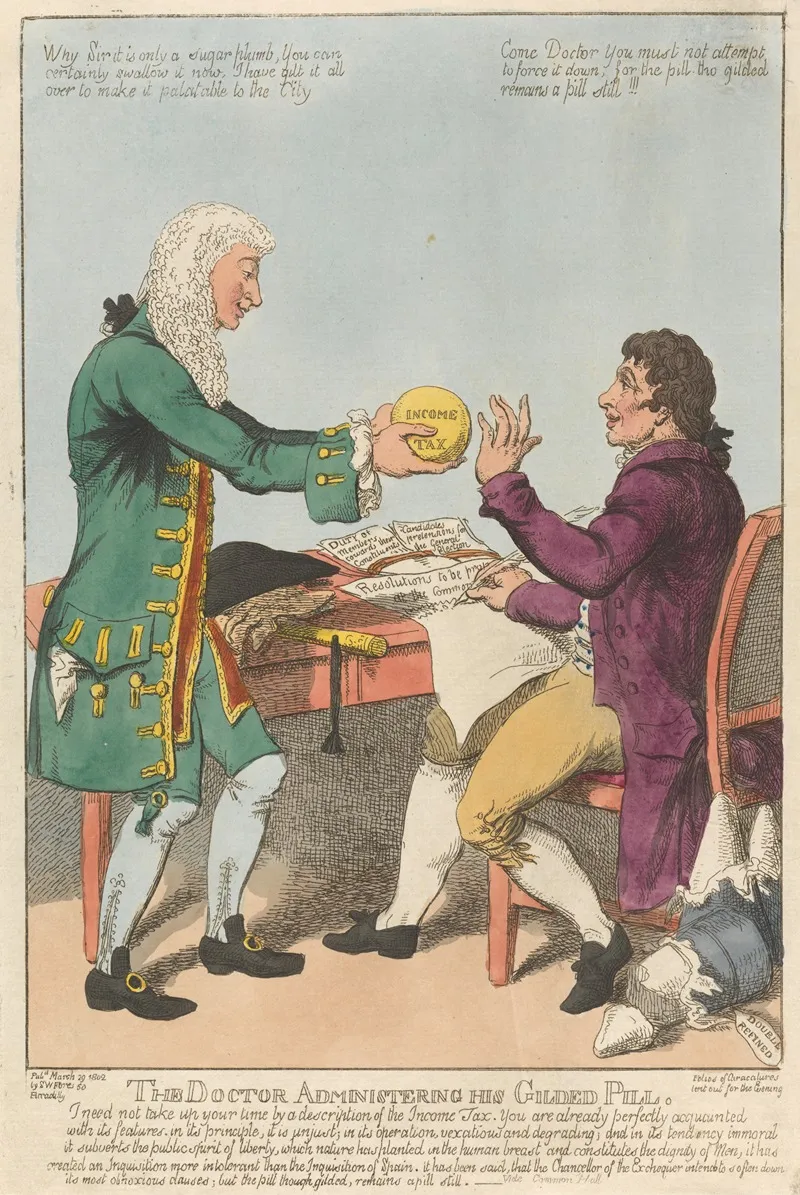 The Doctor Administering His Gilded Pill by Charles Williams - Canvas Print