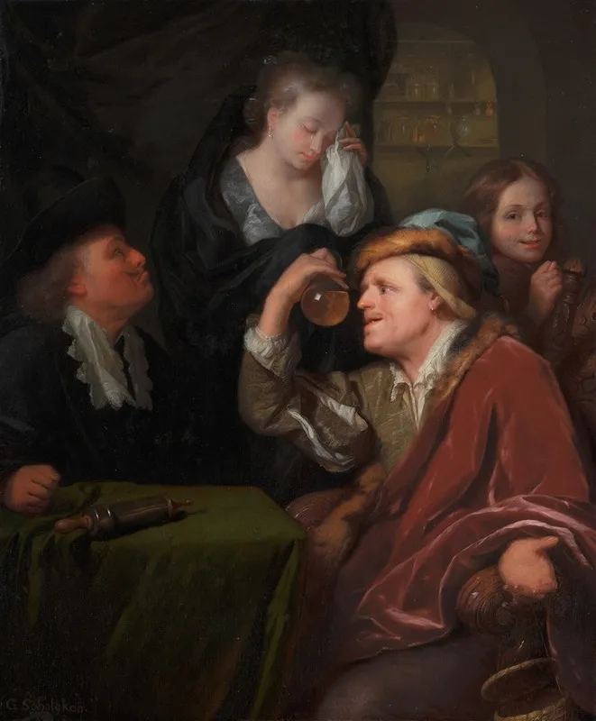The Doctors Examination by Godfried Schalcken - Canvas Print