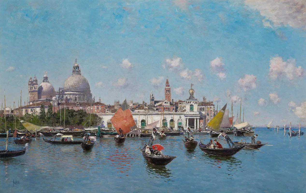The Dogana Venice by Martin Rico y Ortega - Canvas Print