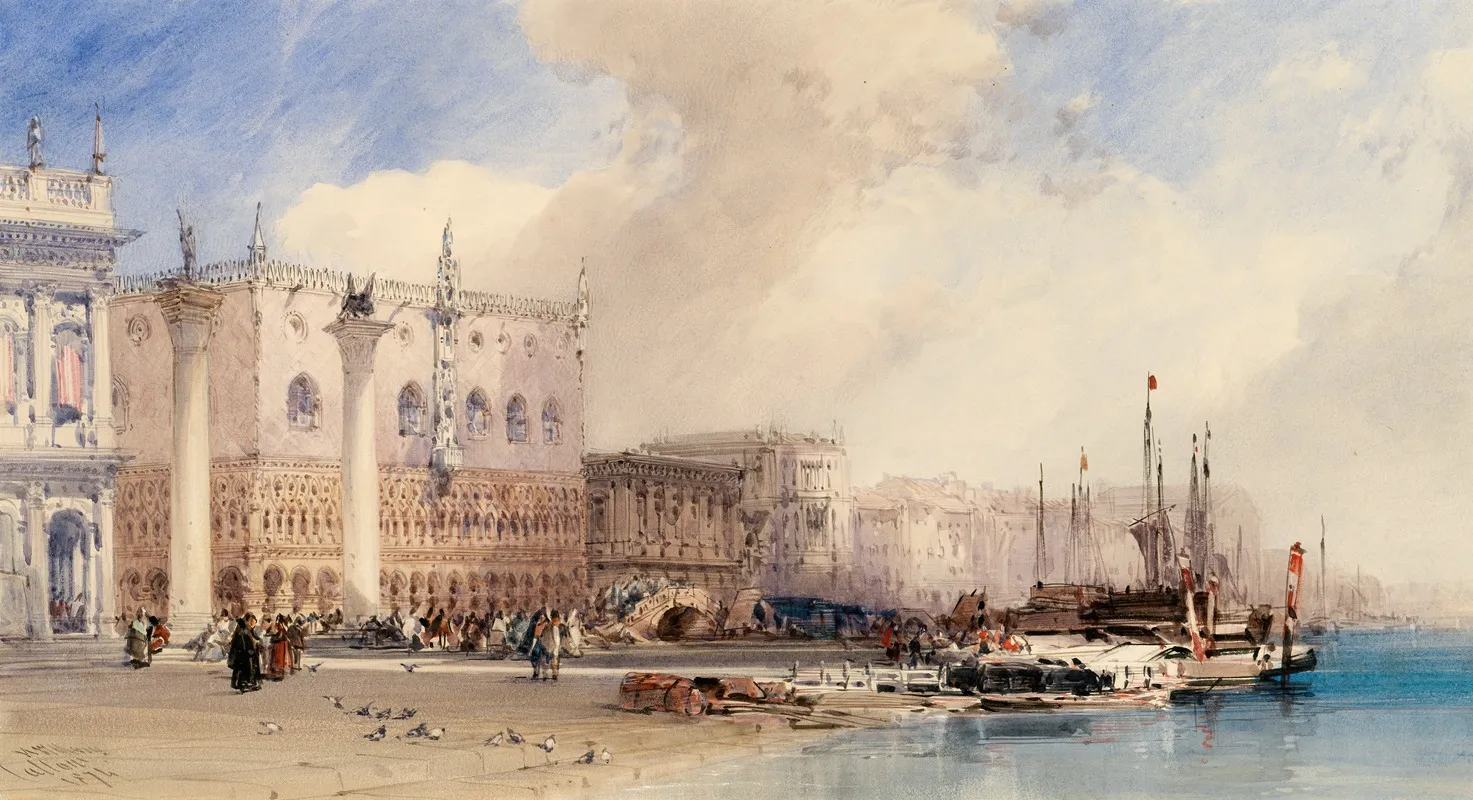 The Doges Palace Venice by William Callow - Canvas Print