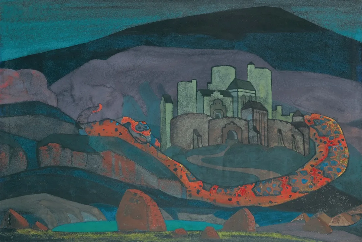 The Doomed City by Nicholas Roerich - Canvas Print