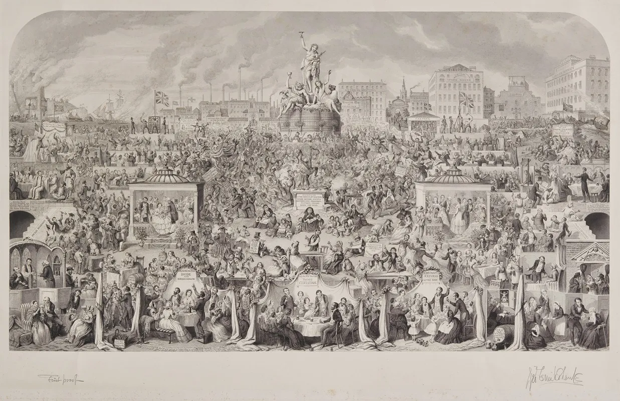 The Drinking Customs Of Society Or Worship Of Bacchus by George Cruikshank - Canvas Print