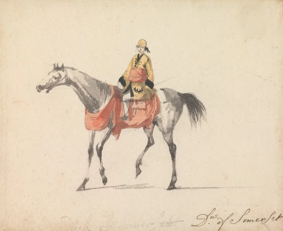 The Duke Of Somerset On Horseback by Peter Tillemans - Canvas Print