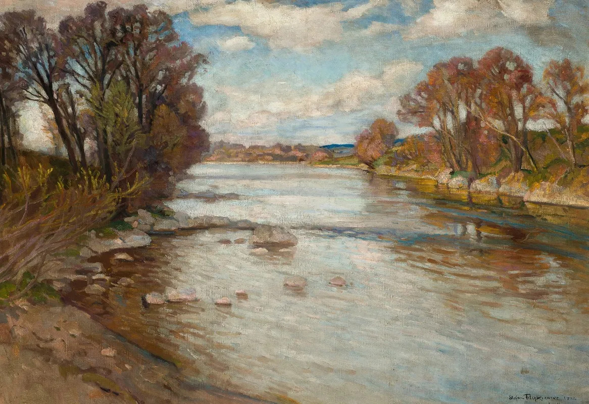 The Dunajec River At Szaflary by Stefan Filipkiewicz - Canvas Print