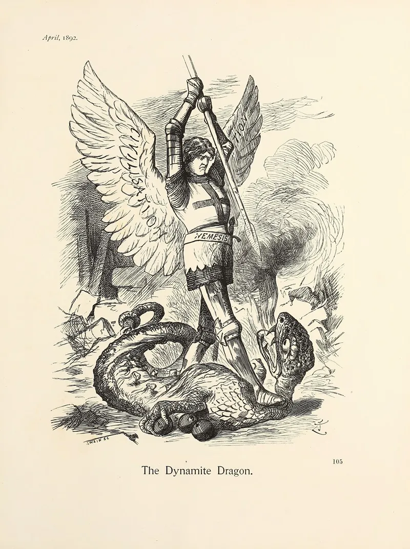 The Dynamite Dragon by Sir John Tenniel - Canvas Print