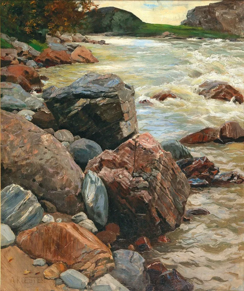 The Eisack In South Tyrol by Alexander Koester - Canvas Print