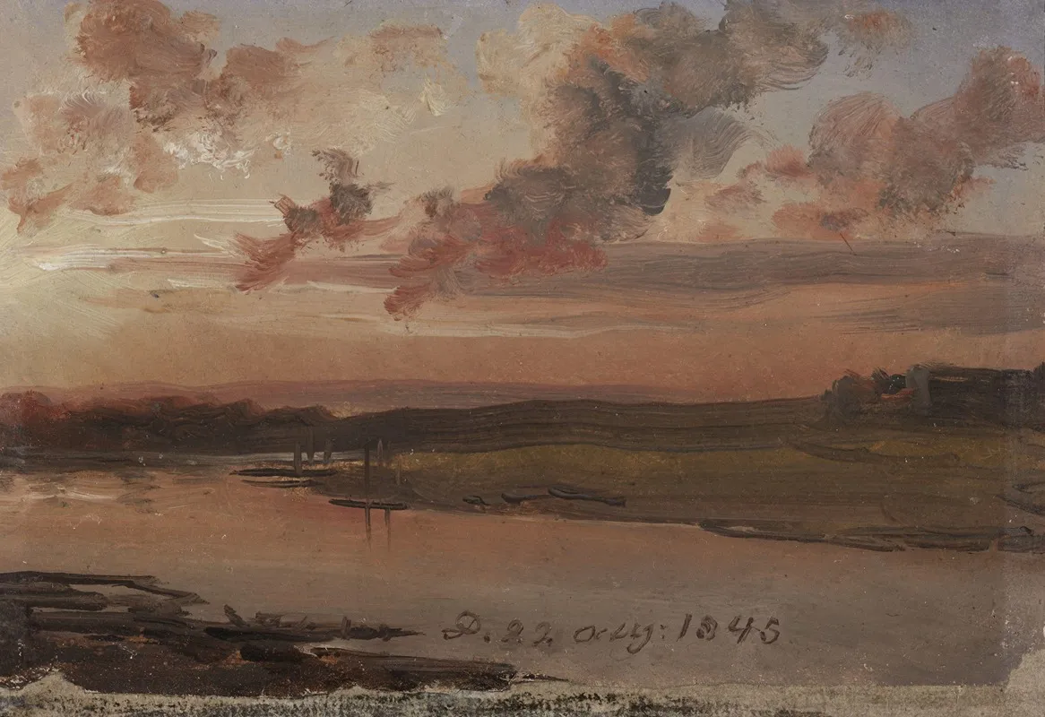 The Elbe In The Evening by Johan Christian Dahl - Canvas Print