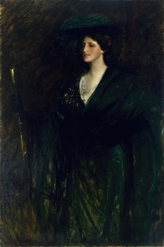 The Emerald Lady by William Merritt Chase - Canvas Print