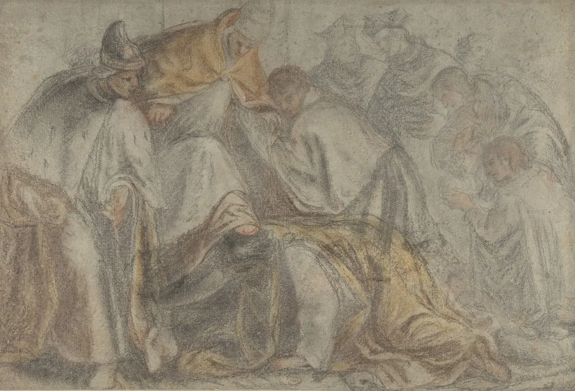 The Emperor Frederick Barbarossa Submitting To Pope Alexander Iii In The Presence Of A Doge