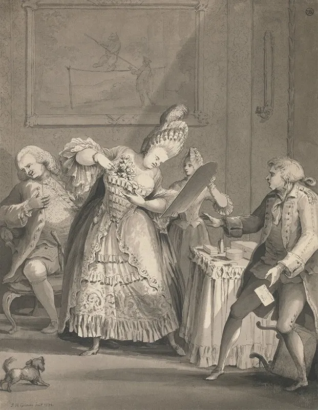 The English Lady At Paris by Samuel Hieronymus Grimm - Canvas Print