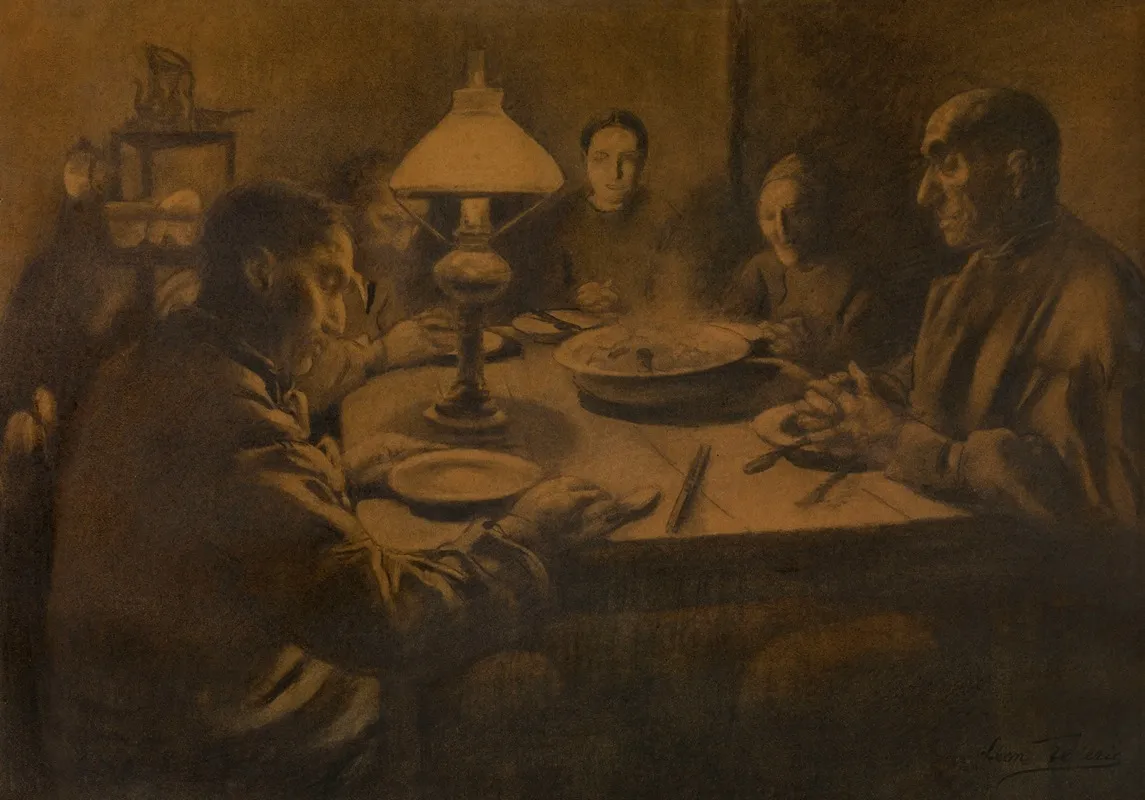 The Evening Prayer 4 by Léon Frédéric - Canvas Print