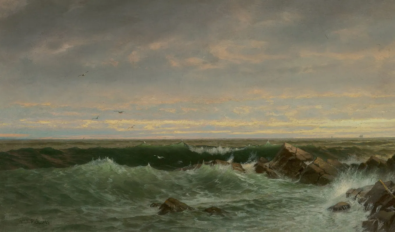 The Evening Sea Brigantine Shoals by William Trost Richards - Canvas Print