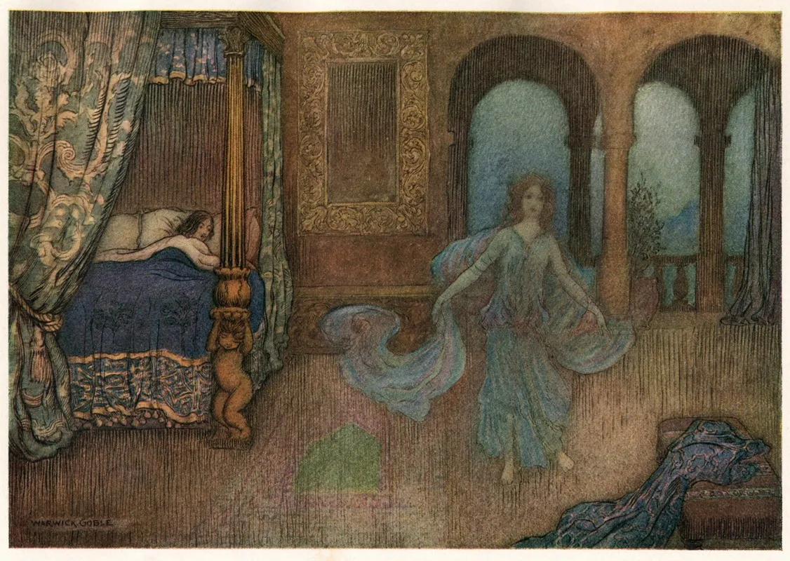 The Fairy Appearing To The Prince by Warwick Goble - Canvas Print