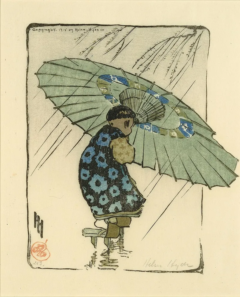 The Family Umbrella by Helen Hyde - Canvas Print