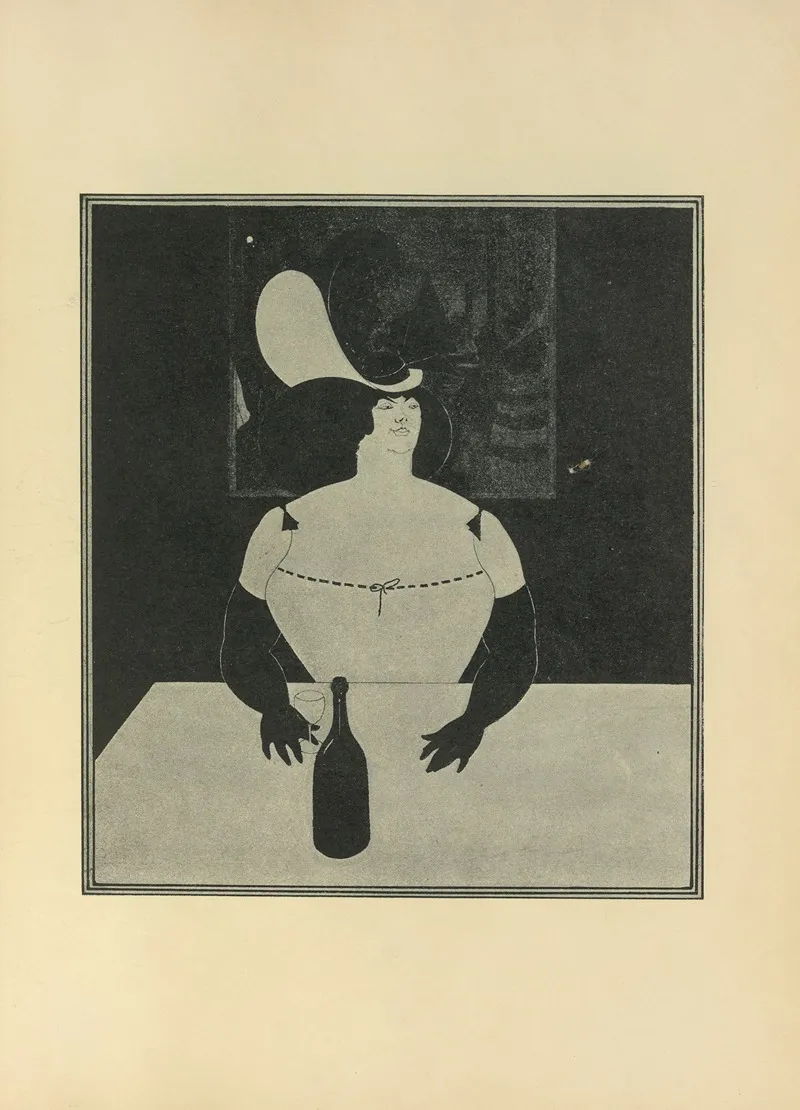 The Fat Woman by Aubrey Vincent Beardsley - Canvas Print