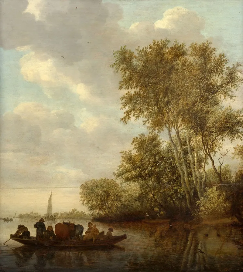 The Ferry 8 by Salomon van Ruysdael - Canvas Print