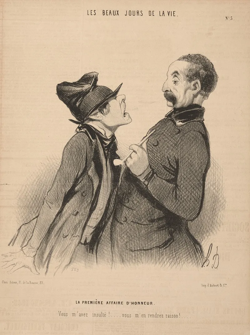 The First Case Of Honor 1844 by Honoré Daumier - Canvas Print
