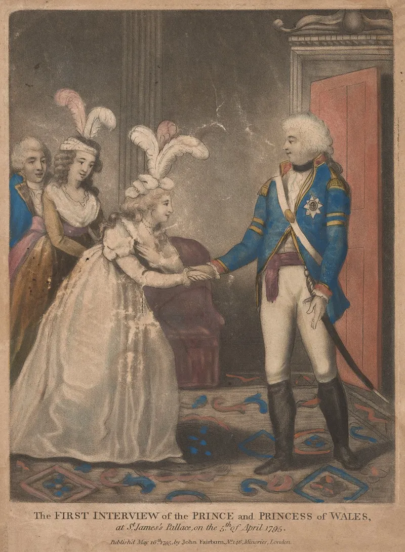 The First Interview Of The Prince And Princess Of Wales At St Jamess Pallace On The 5th Of April 1795