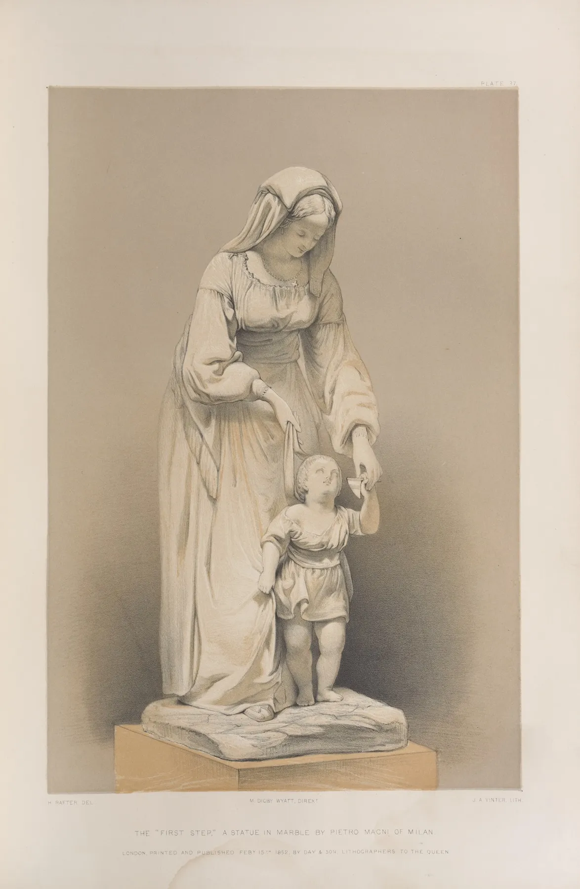 The First Step A Statue In Marble By Pietro Magni Of Milan