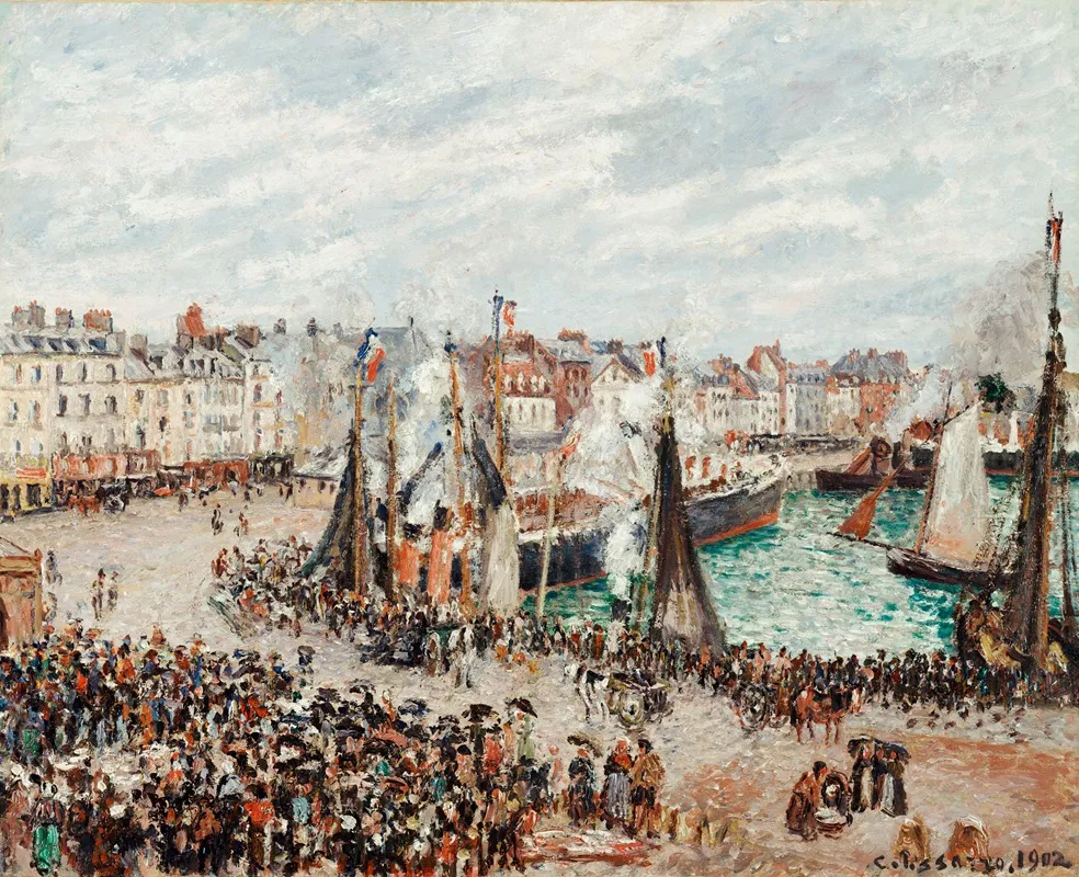 The Fish Market Dieppe Grey Weather Morning