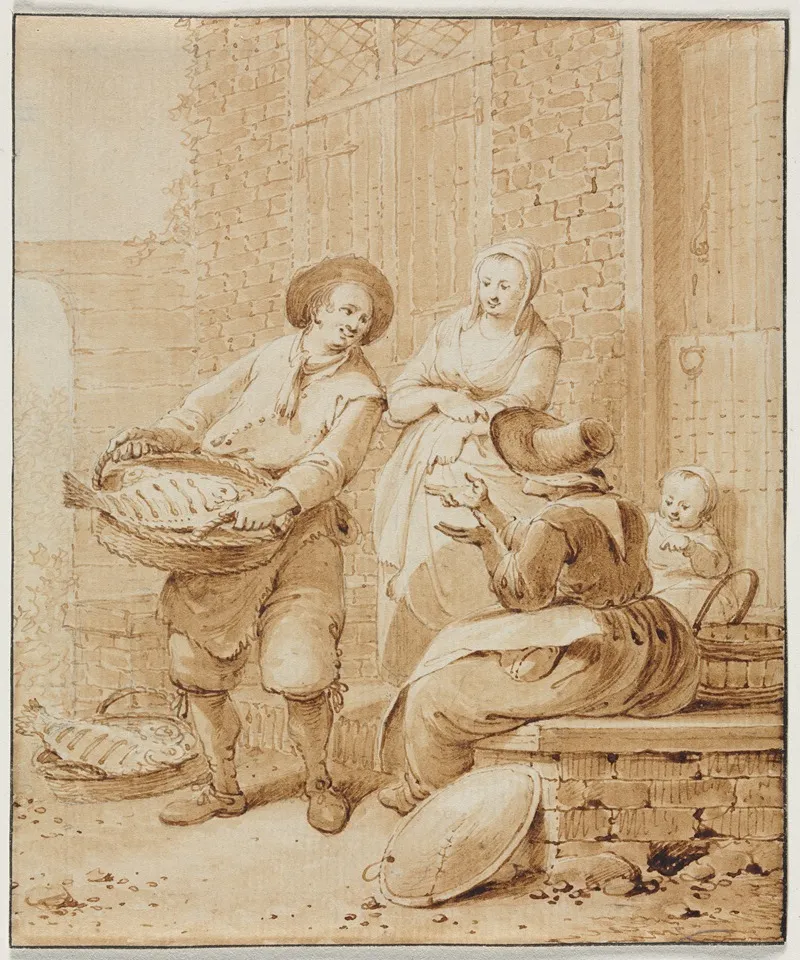 The Fish Monger by Hendrik Meijer - Canvas Print
