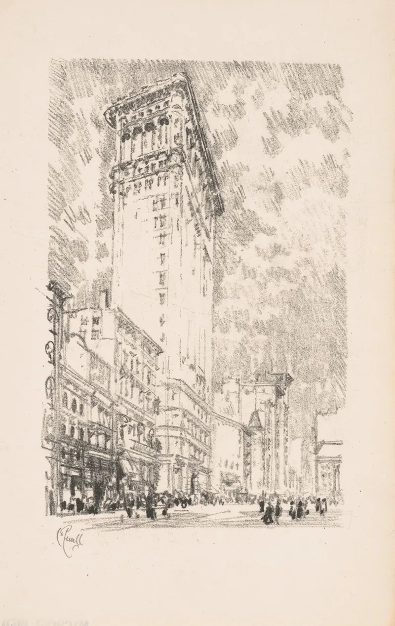 The Flat Iron 2 by Joseph Pennell - Canvas Print