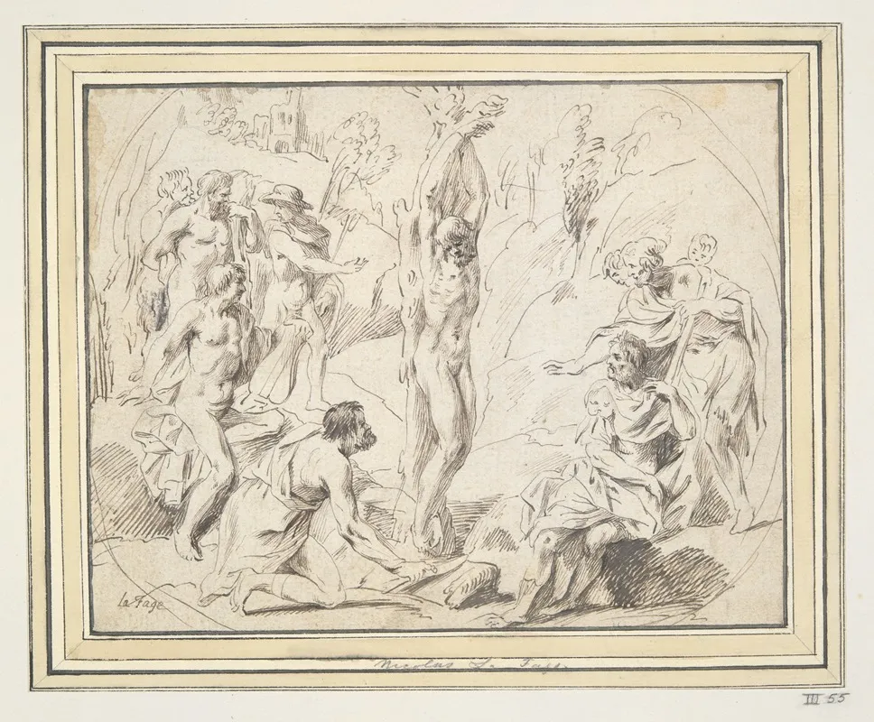 The Flaying Of Marsyas 3 by Raymond Lafage - Canvas Print